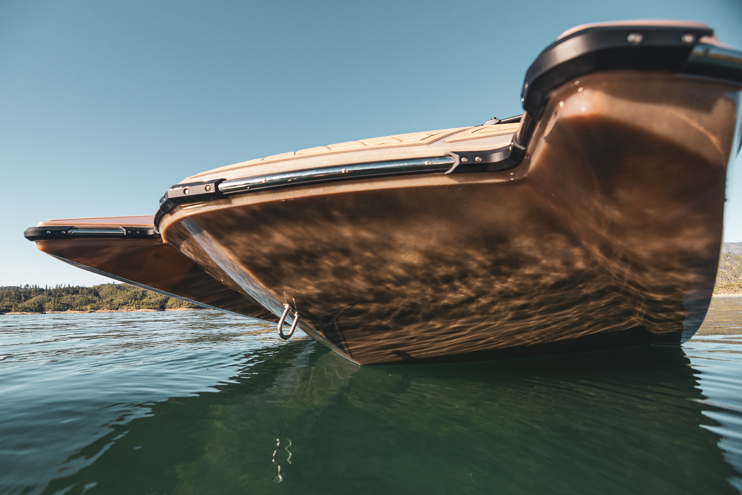 Custom artwork on the Randall Harris memorial wake boat